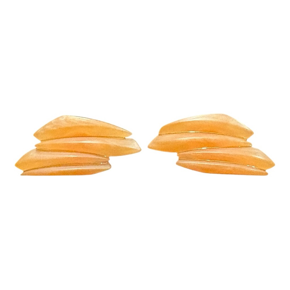 Napier Vintage Orange Lucite Thermoset Screw Back Earrings Retro Mod J10
